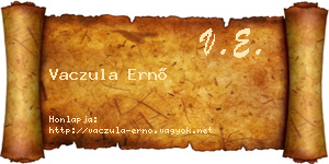 Vaczula Ernő névjegykártya